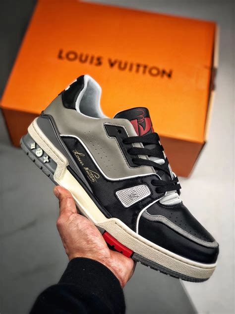 louis vuitton trainer black grey|Louis Vuitton trainer sneaker price.